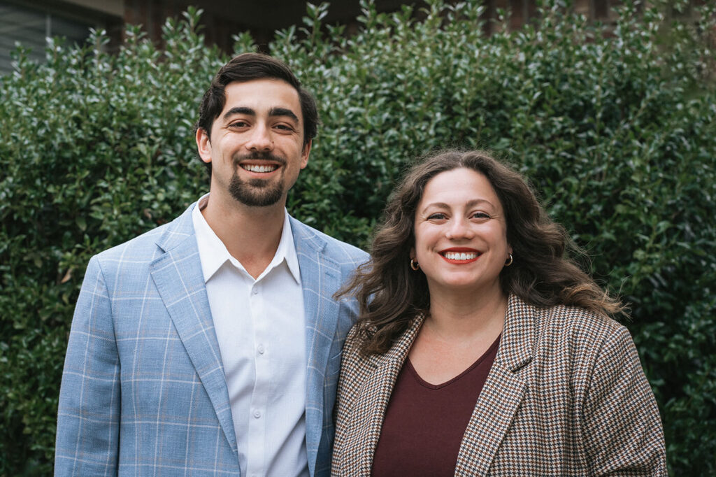 Austin Chernow (left) and Annie Chernow Wahl (right); grandson and grandaughter of founder)